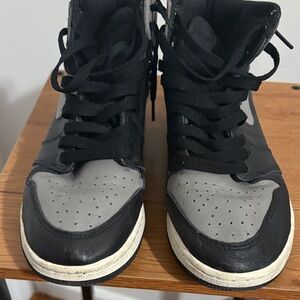 Black and Gray High-Top Sneakers